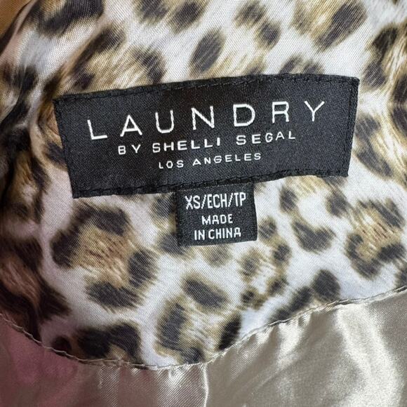 Laundry by Shelli Segal Beige Hooded Long Puffer Coat XS Cinched Waist - Picture 7 of 9